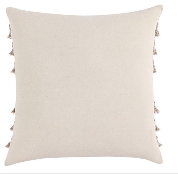 NWT Taupe Decorative Fringe Throw Pillow Cover - Picture 2 of 6